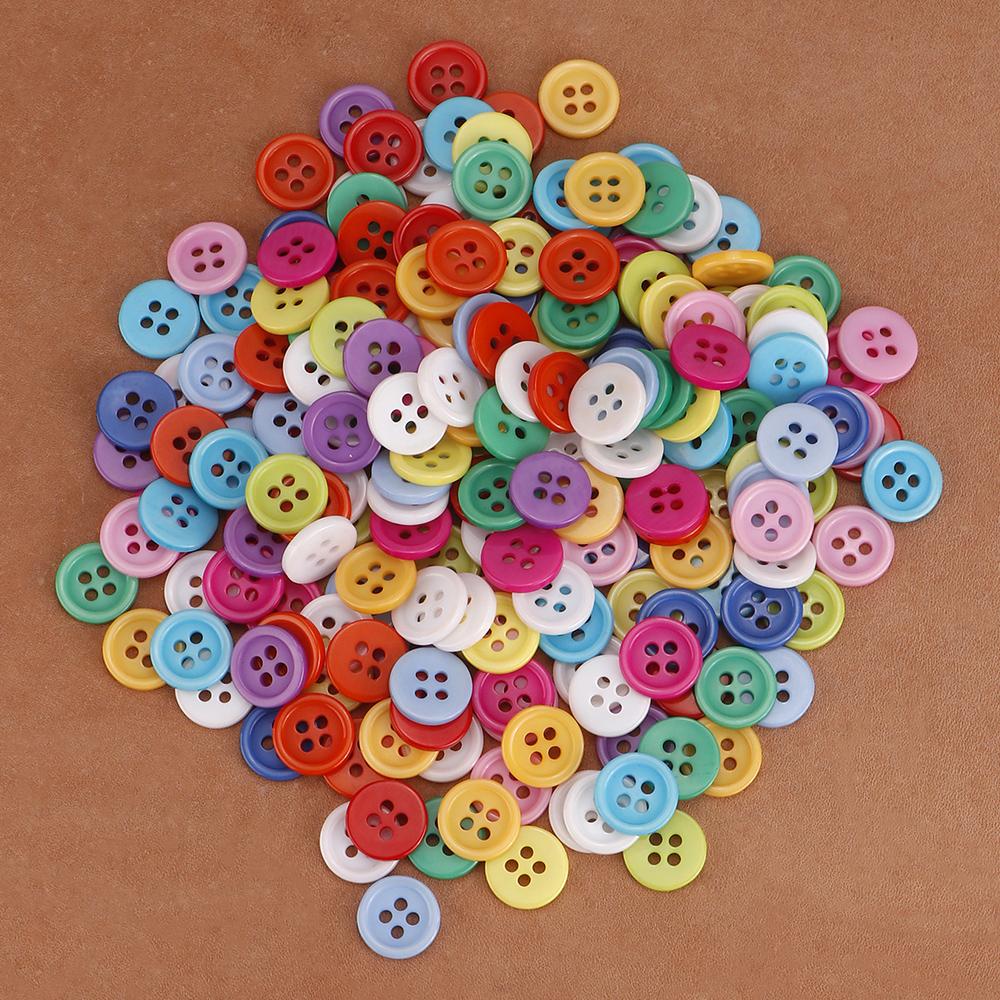 

200 шт. круглых пуговиц смешанного цвета набор для рукоделия шитья своими руками ручная роспись пуговиц своими руками декоративные пуговицы 9/11 мм - 4 отверстия S - 0.9cm 0.35inch