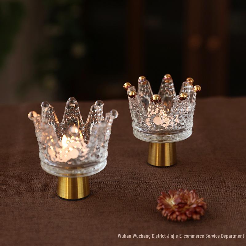 Luxury Glass Candle Holder for Romantic Dining Table Decor