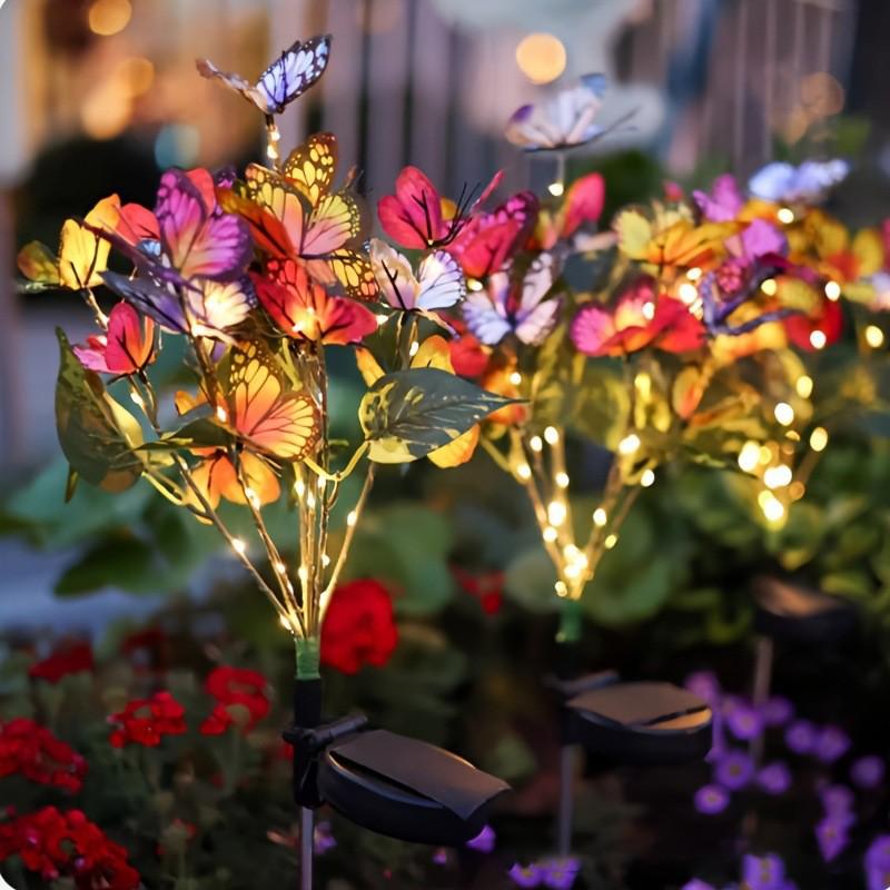 LED Solar Butterfly Garden Light - Colorful Flower Decoration Lamp