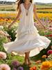 Spring New Arrivals Solid Color Resort Women's Loose Sleeveless Set Maxi Dress