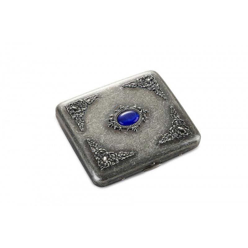 Vintage Metal Cigarette Case Box with Double Sided Spring Clip Open Retro Cigarete Case for Regular Cigarettes Men Gifts