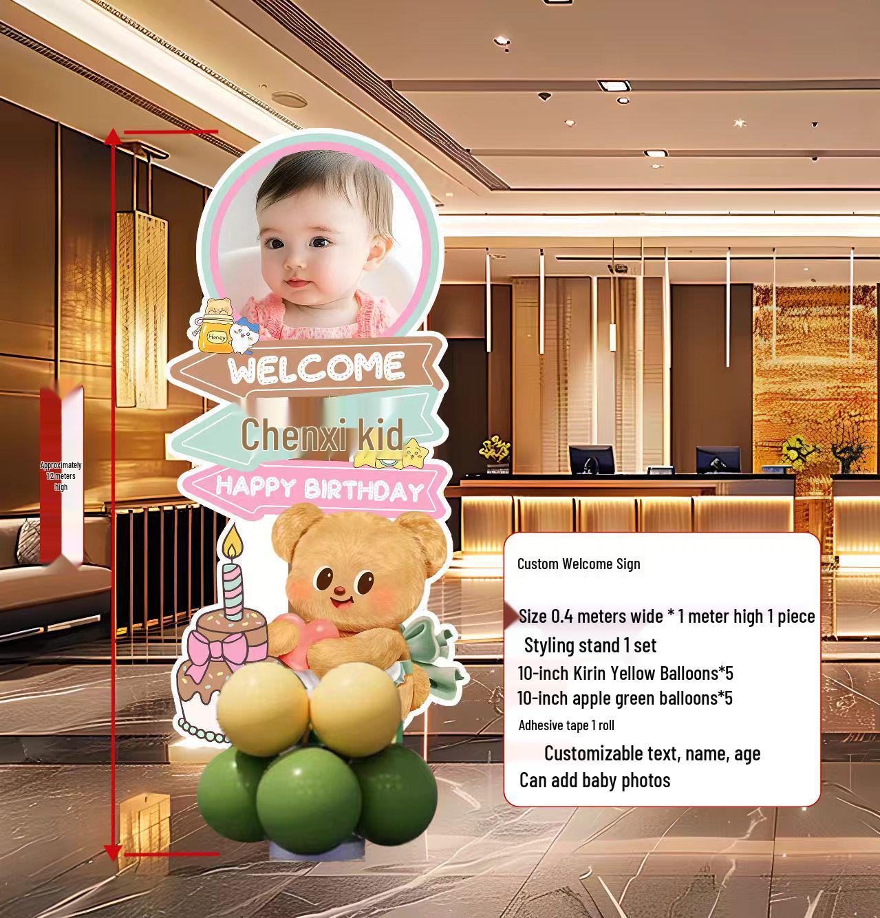 

Фон для детского дня рождения в стиле Мори, расписанный вручную, для празднования полнолуния и первого года жизни