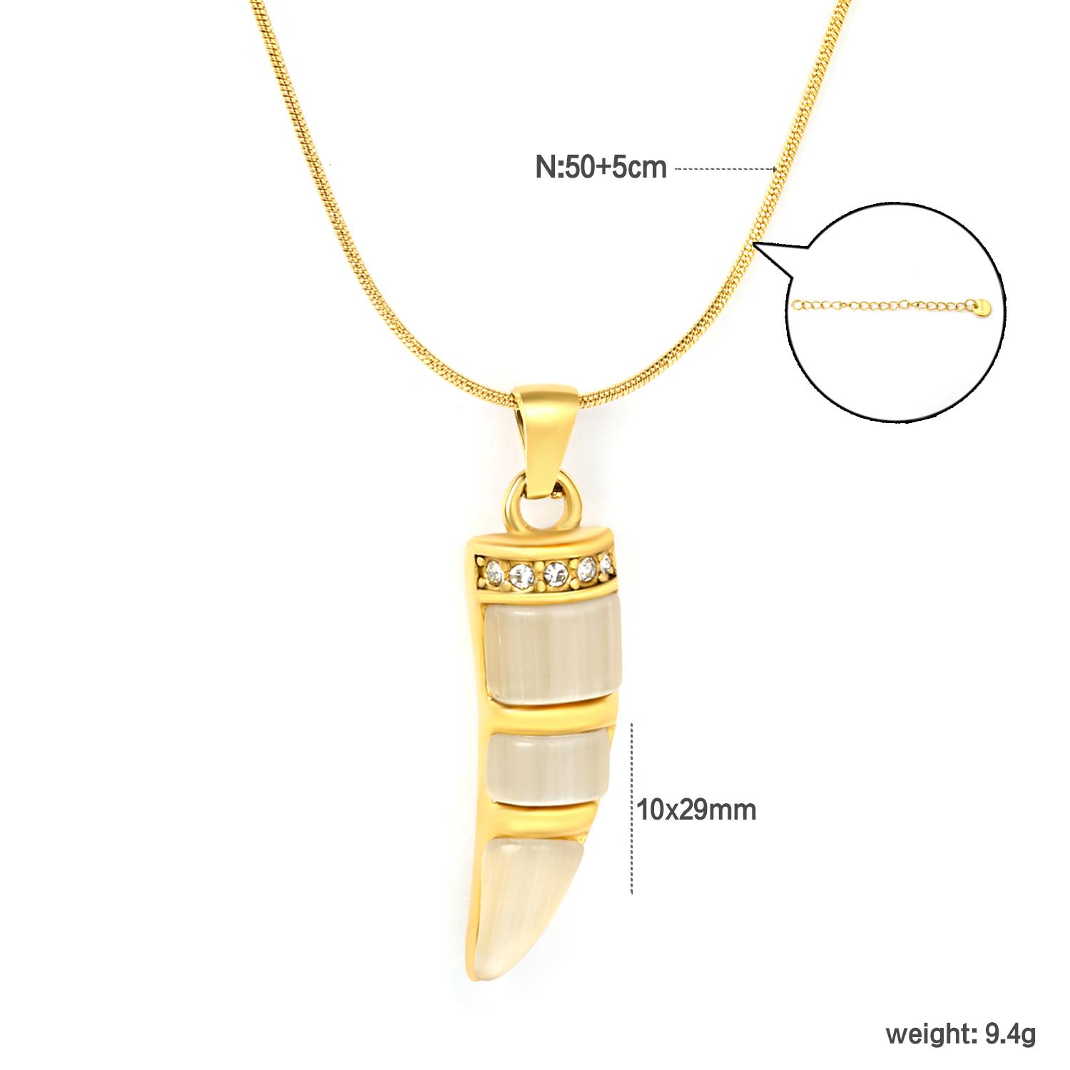 

Niche Creative Ivory Inlaid White Cat Eye Retro Female Light Luxury Jewelry Stainless Steel Pendant Necklace New Gothic Fashion