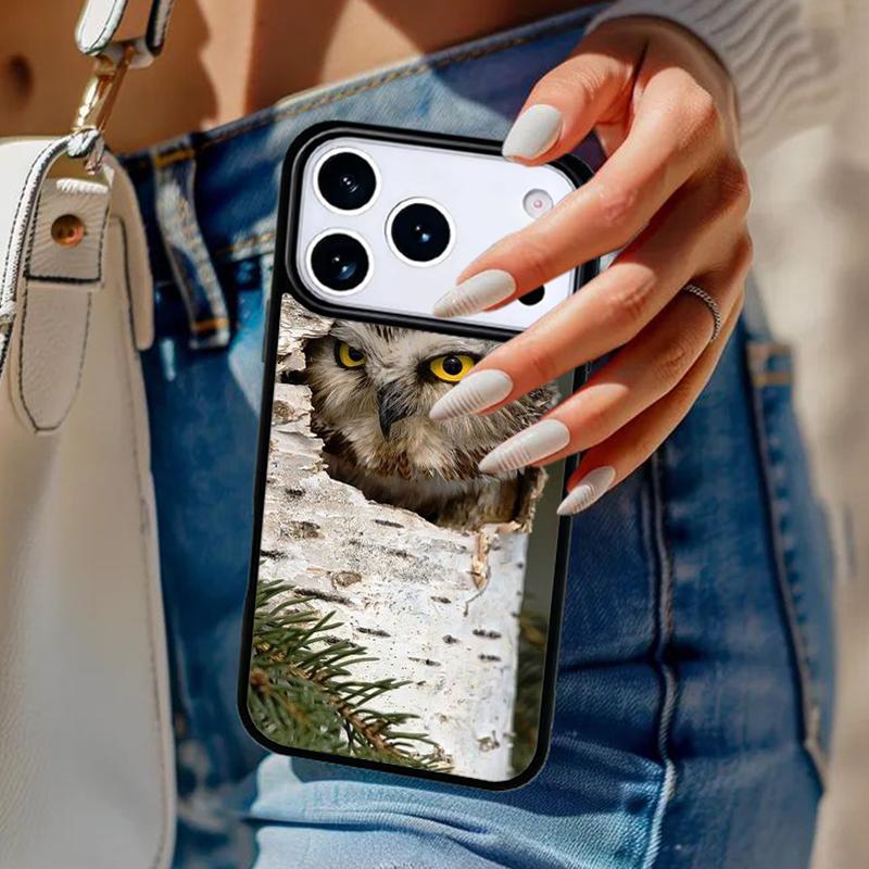 Owl Animal Pattern Phone Case For iPhone 17 Air 14 15 13 12 Max Cover For Apple 16e 11 Pro Max Plus Coque