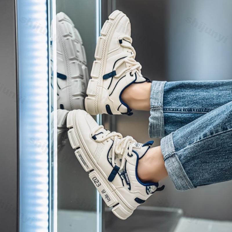 Fashion Men's New Fashion Trend Casual Low Top Thick Soled Shoes Spring 2025 Comfortable Versatile Niche Design Non Slip Chunky Sneakers