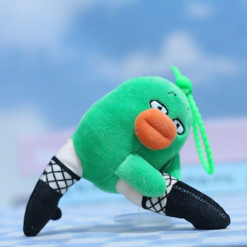Adorable Cute Escape Crazy Doll Plush Toy Big Mouth Duck Keychain Hanging Plushie 12cm Gift