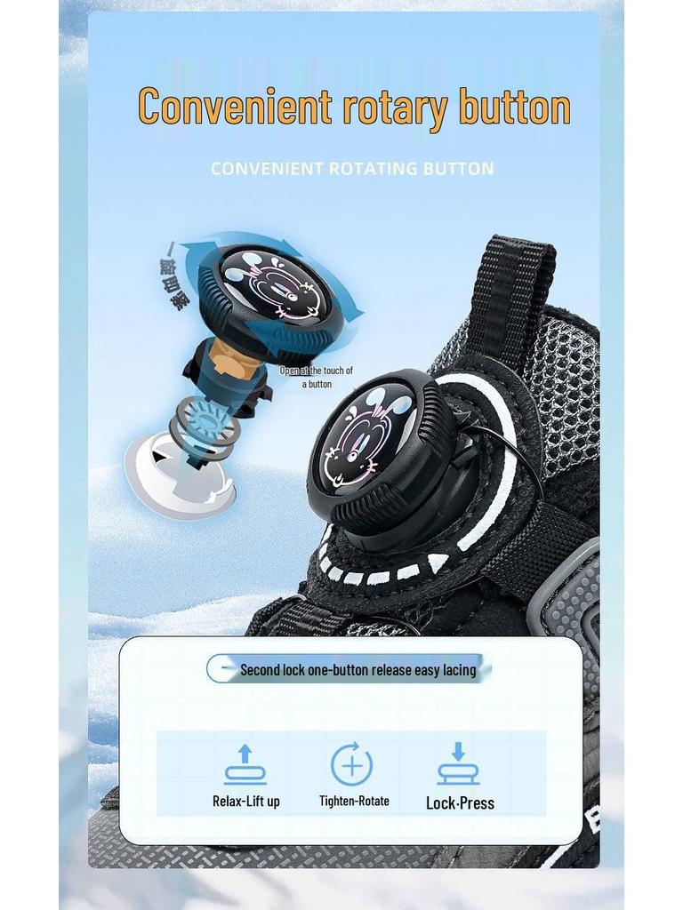 Bobodou Boys' Cotton Sports Shoes - Spring 2026 Collection, Medium & Large Sizes, Double Mesh, Warm & Breathable.