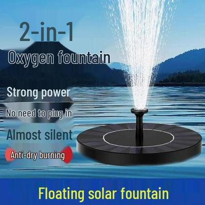 Nové kulaté solární ptačí koupátko s plovoucím čerpadlem a světlem