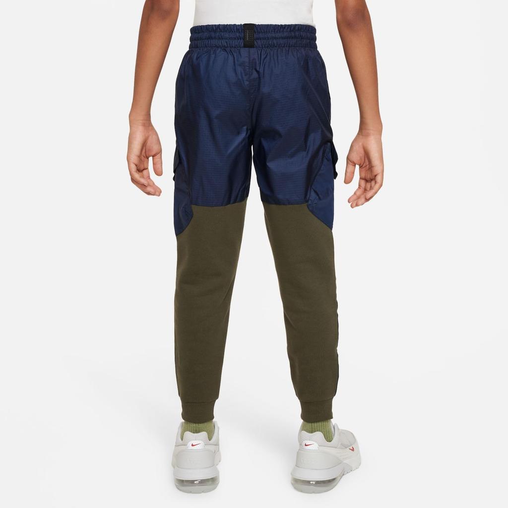 Nike Kids Outdoor Play Easy-On Color Block Elastic Cuff Casual Knit Sports Pants Kids bottoms Khaki FD3241-325