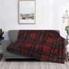 Manta de Tartán Rojo Clan Stewart, Manta de Franela Ultra Suave a Cuadros Ligera Decoración del Hogar Manta de Forro Polar para Hombres Mujeres Niños