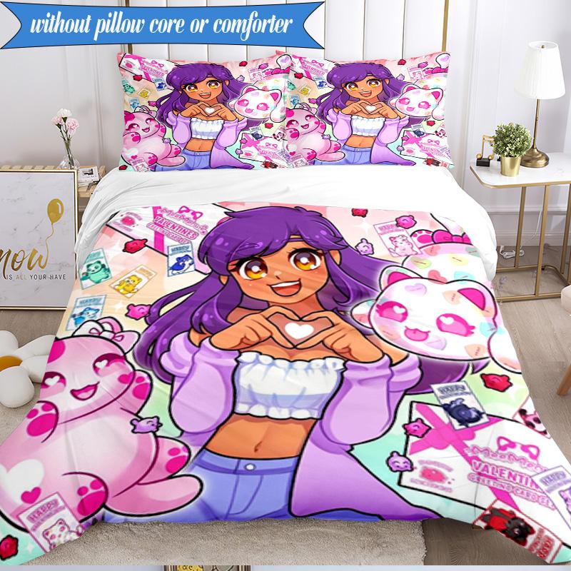 Purple Powerhouse 3pcs K-pop Music Group Bedding set,Ideal for Bedroom, Dormitory,Including Duvet Cover And 2pcs Pillowcases,Fan Gifts