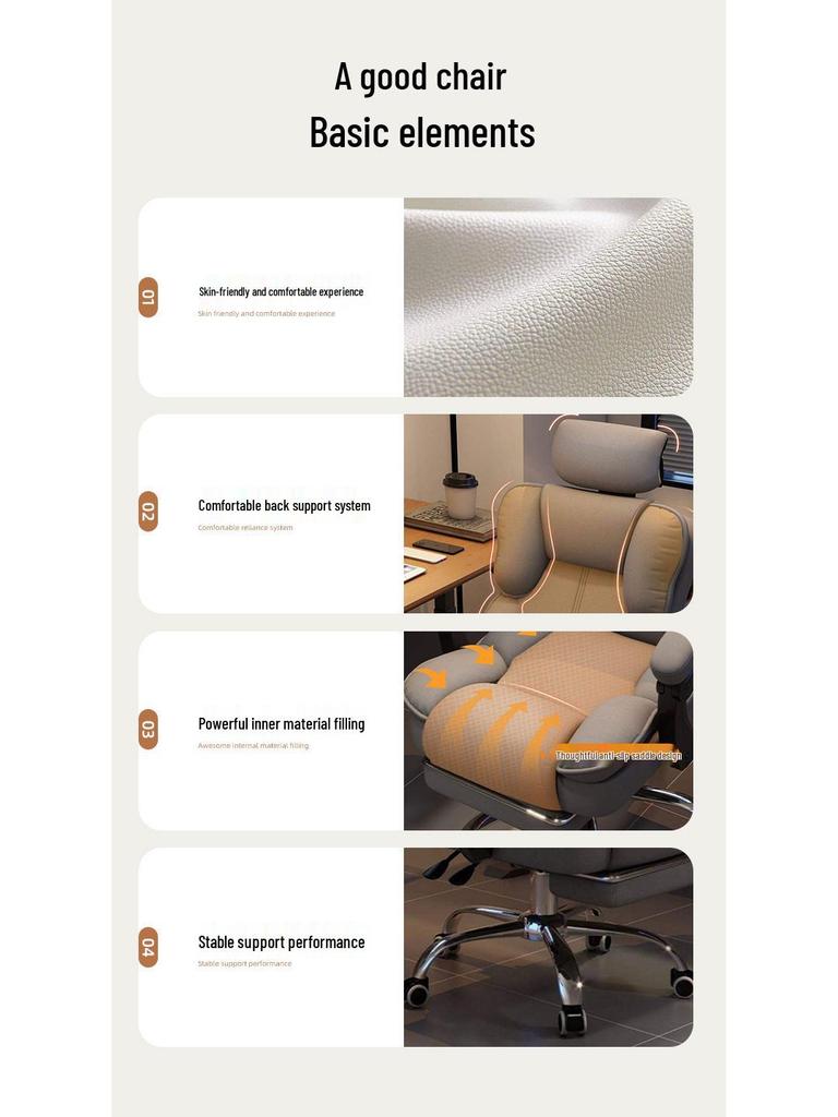Ergonomic Reclining Office Chair - Adjustable for Long Sitting and Gaming