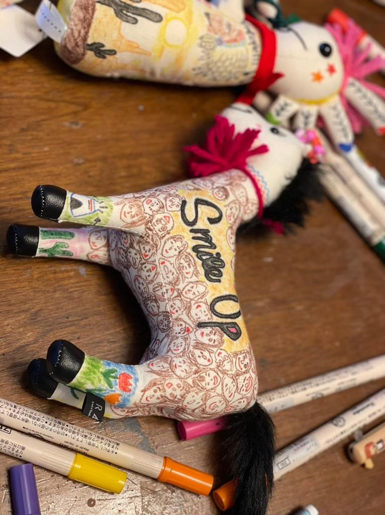 Canvas Doll Soft Painted Pony Medium 18 x 18 x 6cm Message Colored Paper Gift Present Art Workshop Present Get Well Gift Celebration