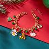 Christmas Red Green Bells Chain Bracelet Deer Bulb Crutch Santa Claus Tree Snowman Wreath Snowflake Bangle Jewelry For Women Men