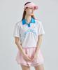 CHUCUCHU Logo Back Mesh Collar Short Sleeve Top (White) Cbfss-Ts008W