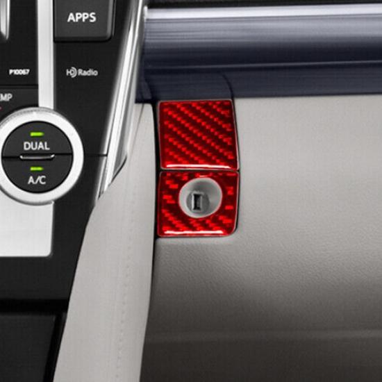 For Camry 2012-14 Red Carbon Fiber Interior Glove Box Handle Cover Trim