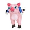 Inflatable Pig Riding on Costume Tear Resistance Multifunctional for Women Pink