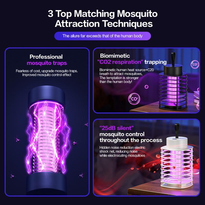 Mosquito Killer Lamp Portable USB Wall-mounted Indoor Electric Shock LED Smart Mosquito Killer Mosquito Repellent Catcher