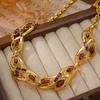 Vintage Necklace Earring Set Niche Design Fashionable Personality Plated With Real Gold