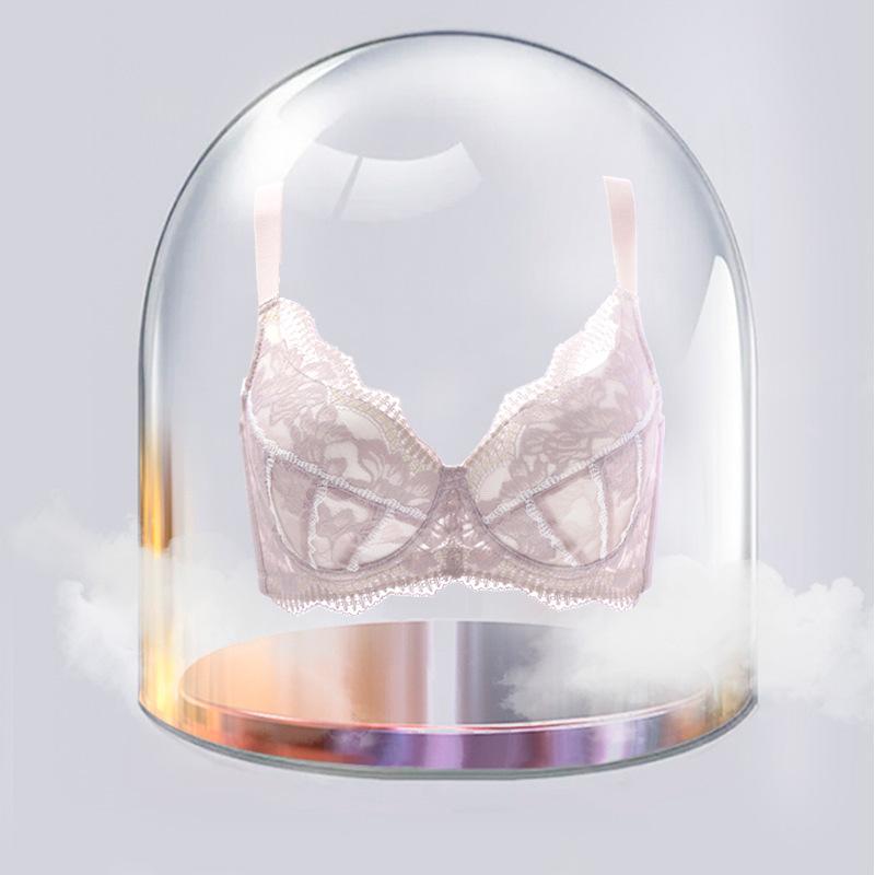 Large breasts show small large size underwear women's fat mm gathering adjustment type anti-sagging breast bra cover