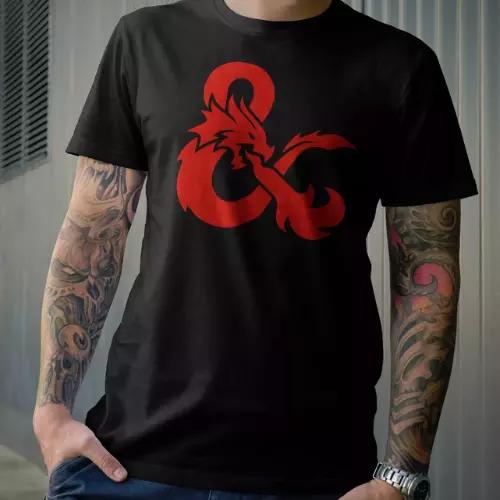 

100% cotton TOPS UNISEX TEES MENS WOMENS Dungeons & Dragons 5th Edition Tshirt 3XL чёрный