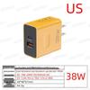 Carregador Rápido USB+PD de Porta Dupla 38W com Carregamento Rápido (UE / EUA / UK Plug)