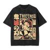 Demon Slayer Uzui Tengen Anime T-Shirt Herren Baumwolle Vintage Gewaschenes T-Shirt Damen Oversized Harajuku Streetwear T-Shirt Lässige Oberteile