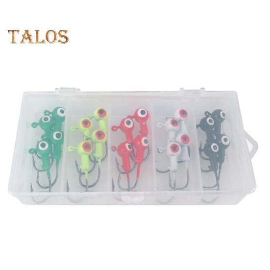 20 Stück 2,5 cm/2,5 g Bunte Augen Angelhaken Hochleistungs-Metall Widerhaken Rundkopf Angelhaken Süßwasser Salzwasser Barschangeln Zubehör