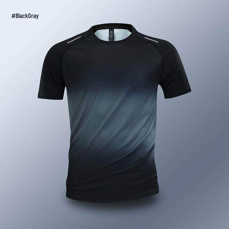 Men's Quick-Dry Tight-Fit Ice Silk Sports T-Shirt for Summer Running, Fitness, Basketball, and Cycling