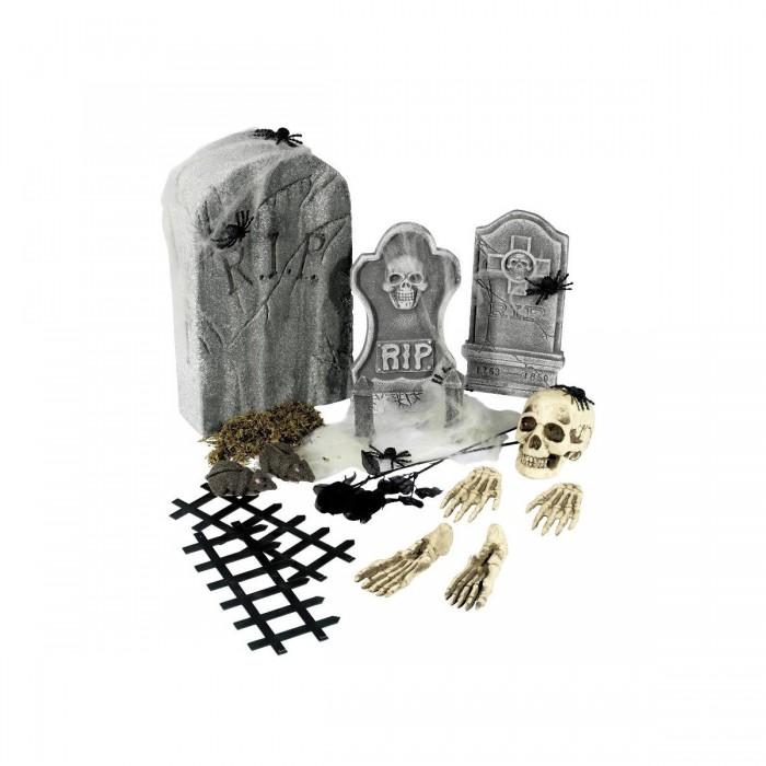 Smiffys Plastic Graveyard Decoration Set (Pack of 24)