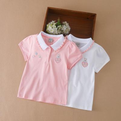 Kinder T-Shirt 2023 Poloshirt Kurzarm Baby Mädchen Sommer Süßes Baumwolltop für Kinder