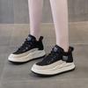 Leather High-top Board Shoes New Casual Heightening Thick-soled Velvet Casual Shoes In Autumn and Winter