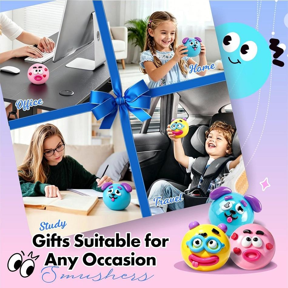 Smushers Curiosities Dog Face Swap Squishy Toy Squeeze Toys Stress Relief Relaxing Sensory Decompression DIY Toys Gift