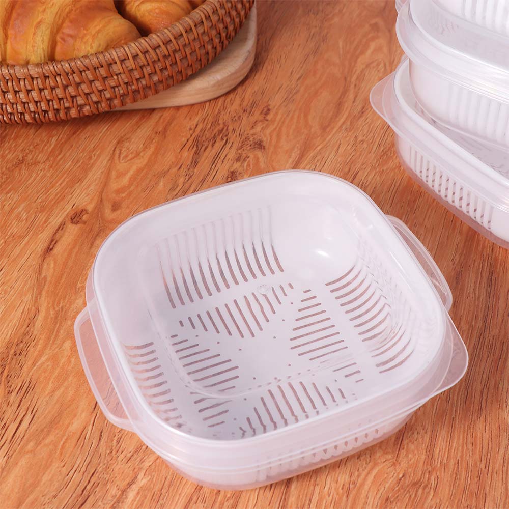 6Pcs Double Layer Food Storage Containers with Lids Rice Crisper  Food Storage