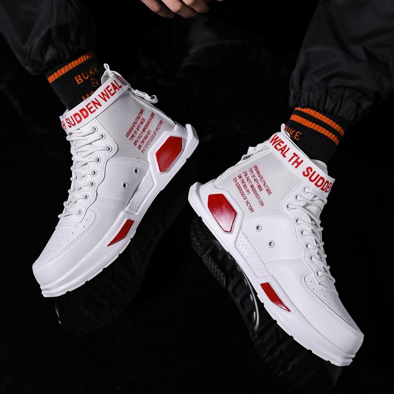 Platform High Top Red Bottom Trend Sneakers For Menn Hip Hop Casual Herresko Tennis Herre Voksen Høst 2024 Sportssko Rød