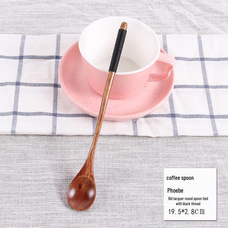 Japanese-Style Long Handle Wooden Coffee Stirring Spoon