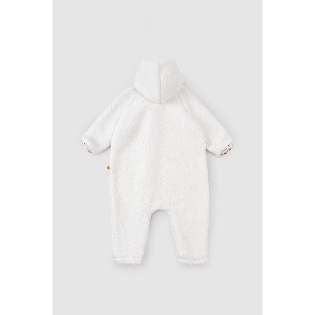 Hooded Wellsoft Jumpsuit Baby White