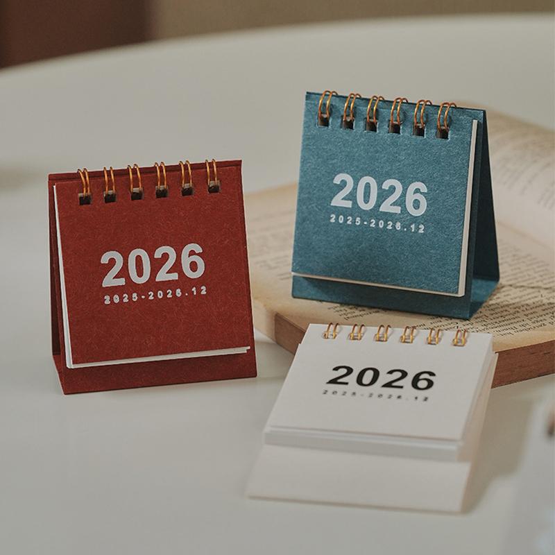 2026 Mini Prosty Kalendarz Mały Kalendarz Biurkowy Kreatywny Kalendarz Spiralny Planer Dekoracja Biurka Artykuły Biurowe