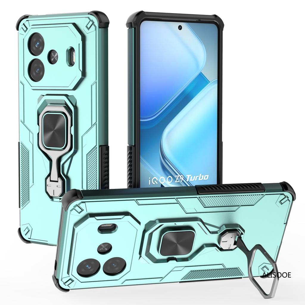 Rotatable Kickstand Capa for Vivo IQOO Z9 Turbo 5G Case Magnetic Ring Holder Protection Phone Cover Fundas