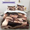 Set Copripiumino Trapuntato con Motivo Anime Federe Decorazione Casa Regalo di Compleanno (1 * copripiumino + 2 * federa, senza nucleo)