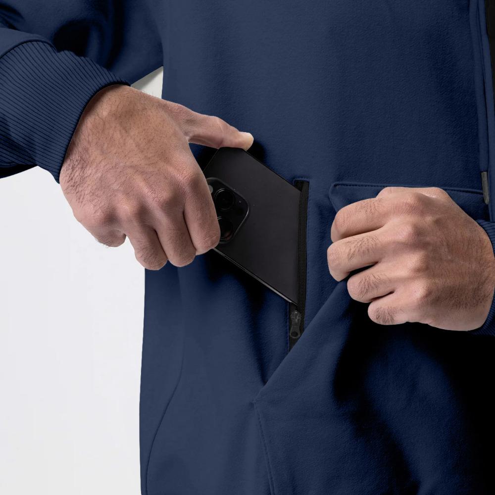 Men's Comfortable Thick Hooded Sweatshirt, Zipper Sports Shirt, Long Sleeved Sweatshirt, Autumn and Winter Season