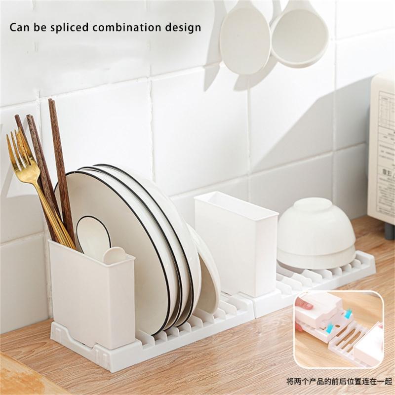 Multipurpose Dish Drainer Storage Rack Portable Dish Drying Stand with Adjustable Feet for Kitchen Organization