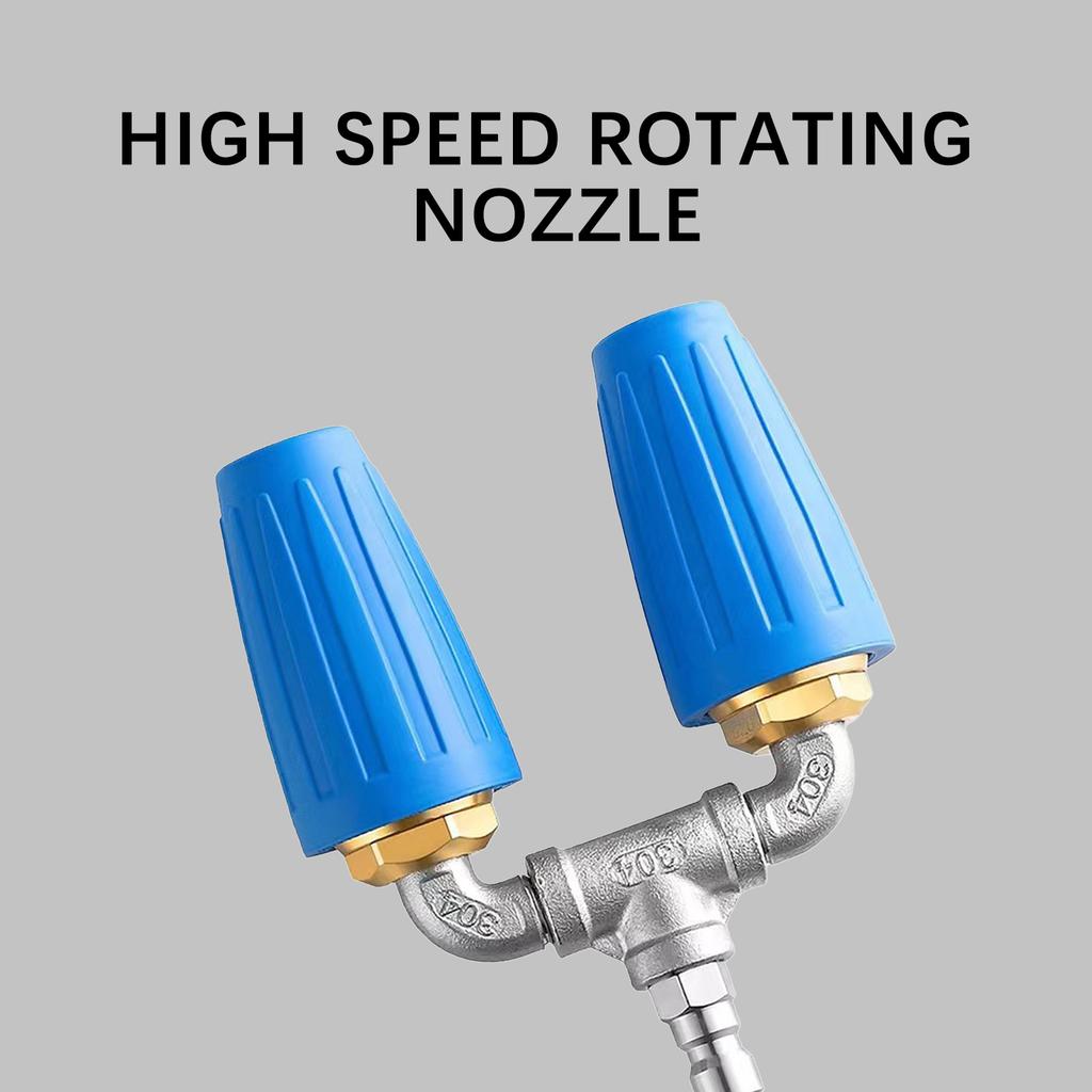 Dual Turbo Nozzle Pressure Washer 360° Rotating Turbo Nozzle For Power Washer with 1/4" Quick Connector For Motorcycle Washing