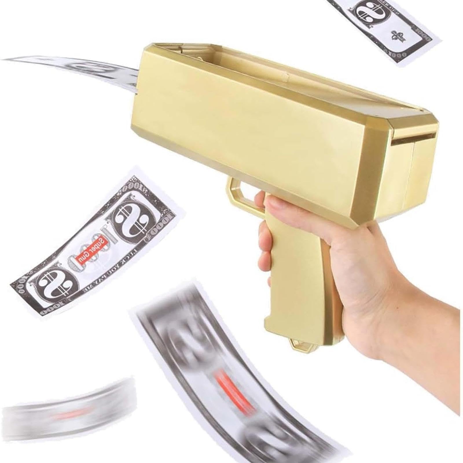 

PureSeek Денежная пушка Денежный пистолет Денежный распылитель Игрушка Долларовый пистолет Стрелялка Базука Игра для вечеринки Веселая игрушка В комплекте 100 купюр