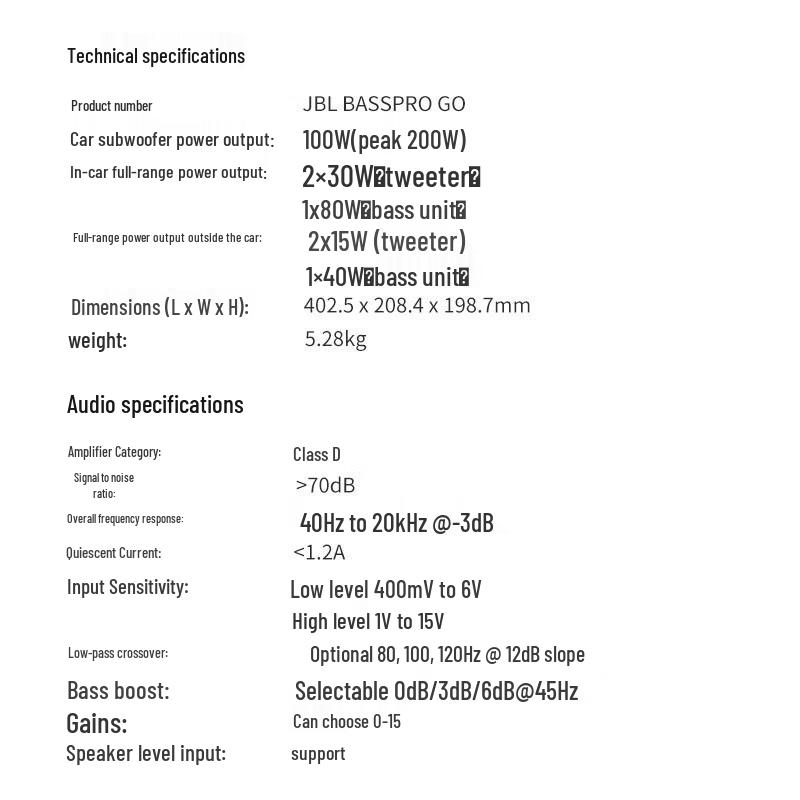 JBL BassPro GO Powered Car Subwoofer & Portable Bluetooth Speaker