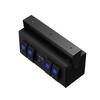 4 Gang ON OFF Rocker Switch Panel Controller Box W/ Voltmeter For Boat RV Truck