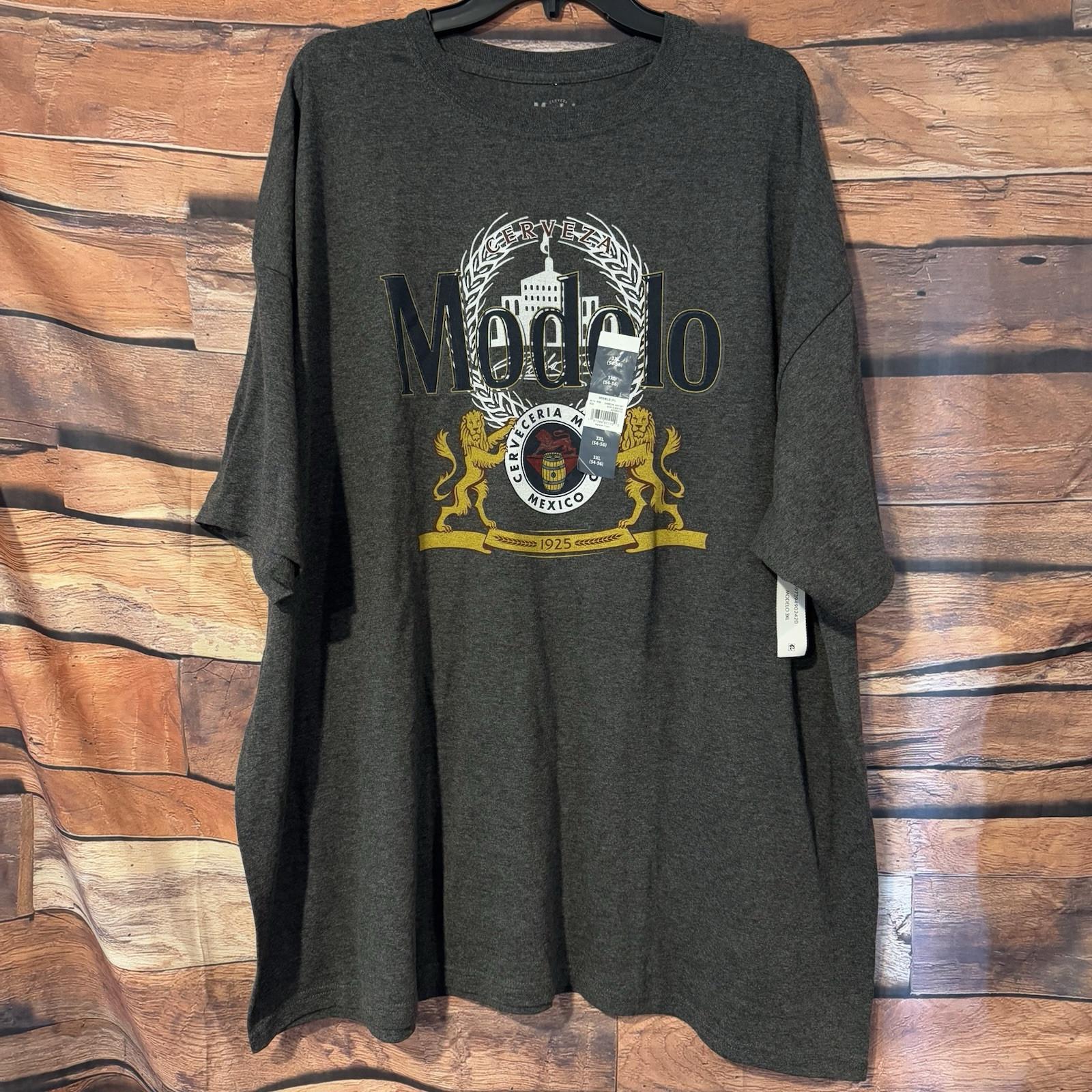 Modelo Especial Beer Men s 3XL Graphic Charcoal Gray Logo Crest NEW NWT Unisex T-Shirt M