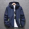 Reflective Zipper Windbreaker: Men's Plus Size Spring/Autumn Custom Print Trendy Jacket