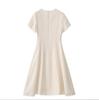 Elegant Spring Linen Dress - Women's Waist-Hugging, Refined Fashion