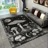 Moonlit Mushroom Pattern Rug - Office Chair Mat Decorative Gift 800g/M²